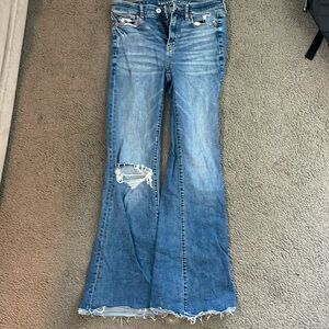 American Eagle wide leg distressed jeans